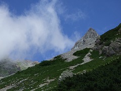槍ヶ岳が見えてきた