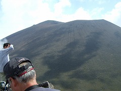 浅間山を見ながら休憩