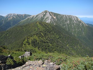 蝶槍から常念を眺める