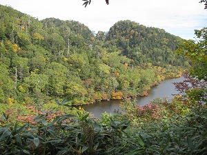 だんだん下になる風吹大池