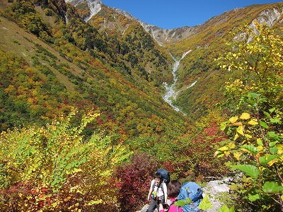 涸沢までの道中の紅葉2014年