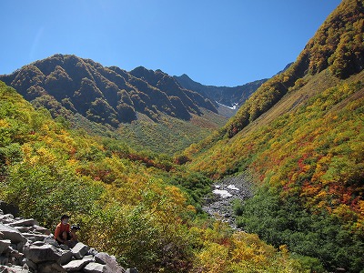 涸沢までの道中の紅葉2014年