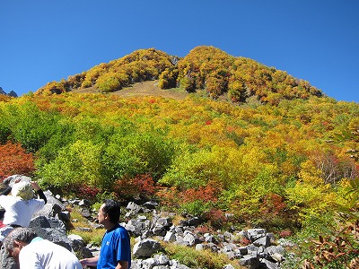 涸沢までの道中の紅葉2014年