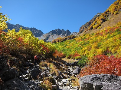 涸沢までの道中の紅葉2014年